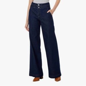 PAIGE HARPER HIGH RISE WIDE LEG Women's Dark Blue Wide-Leg Jeans